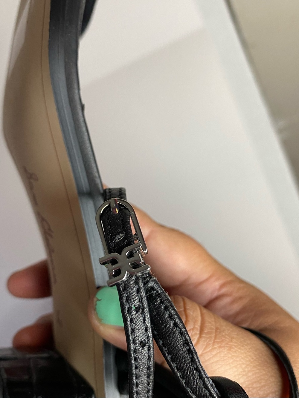 Sam Edelman Isle Black Leather Strappy Block Heel Sandal Y2K Minimalist 8.5 - Picture 8 of 11